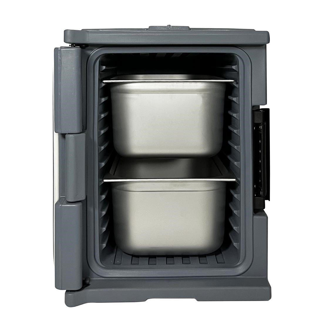 Vogue Thermo-Box 600 Front Loading Box Black for GN Pan Size - 465x610x630mm DX993