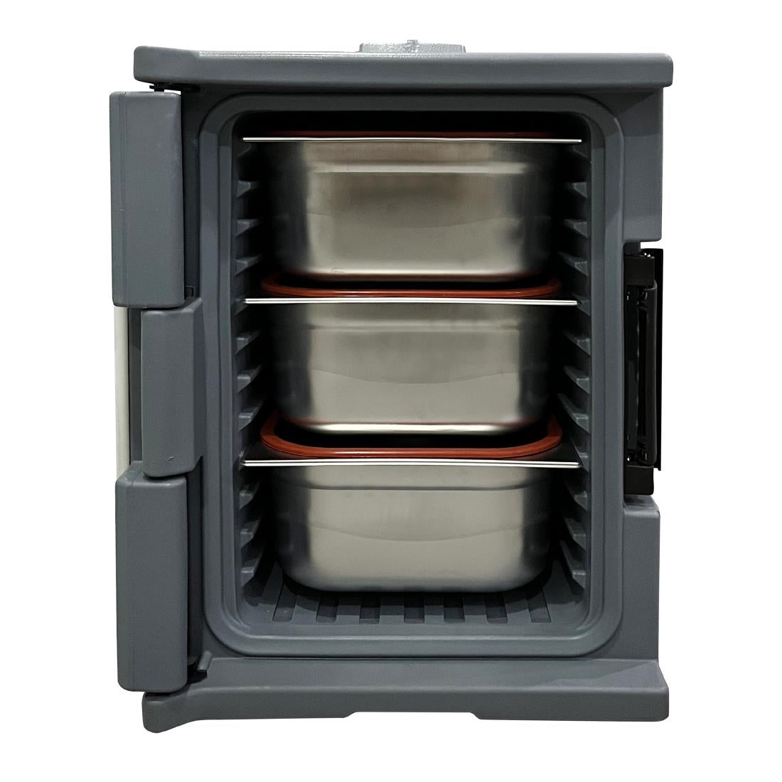 Vogue Thermo-Box 600 Front Loading Box Black for GN Pan Size - 465x610x630mm DX993