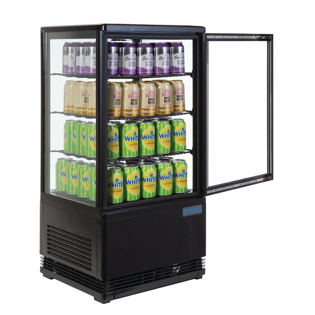 Polar C-Series Energy Efficient Display Fridge Black 68Ltr