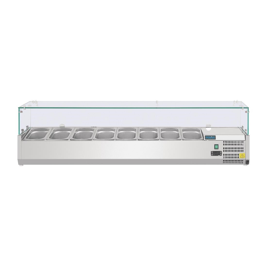 Polar G-Series Countertop Prep Fridge 8x 1/4GN with Glass Sneeze guard G610-A