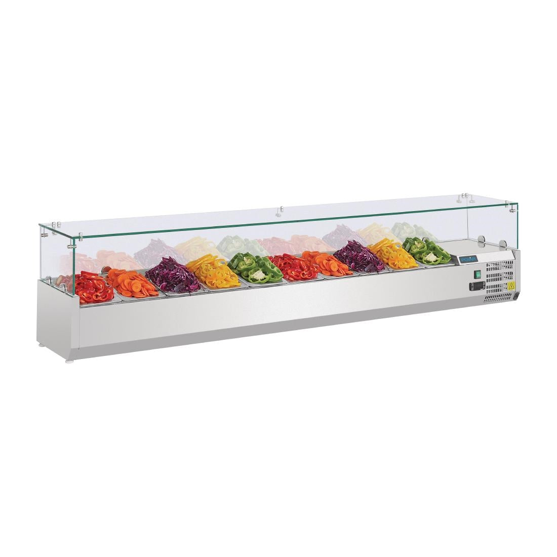 Polar G-Series Countertop Prep Fridge 10x 1/4GN with Glass Sneeze guard G611-A