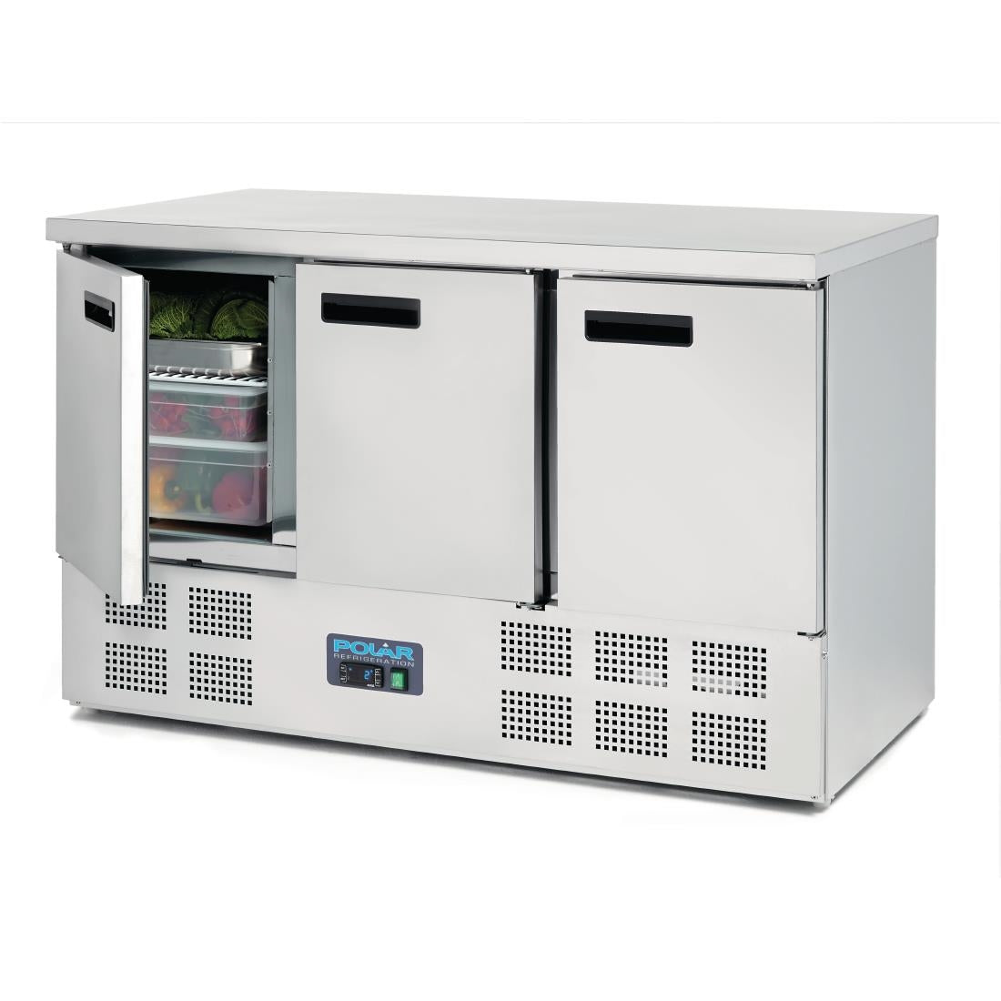 Polar G-Series Triple Door Counter Fridge 368Ltr G622-A