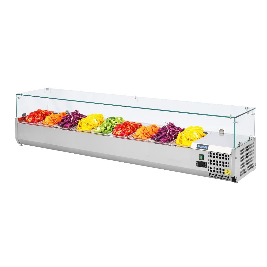 Polar G-Series Countertop Prep Fridge 9x 1/3GN with Glass Sneeze guard