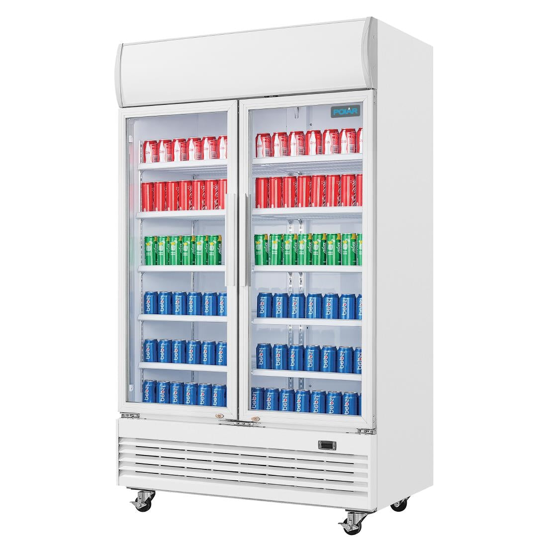 Polar G-Series Upright Display Cooler with Light Box Hinged Door 950Ltr