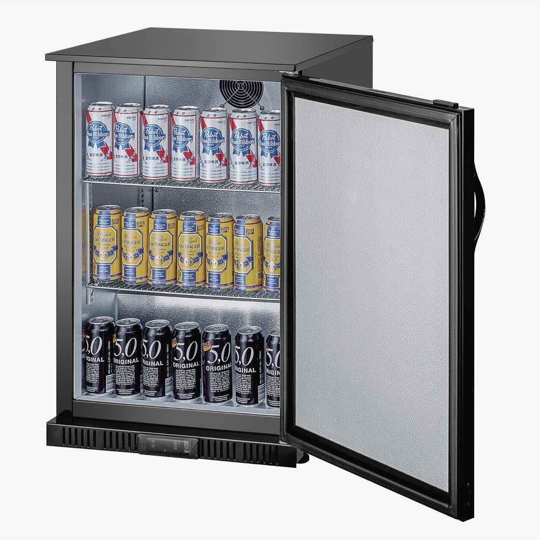 Polar G-Series Back Bar Cooler with Single Solid Hinged Door Black - 850mm GE997-A