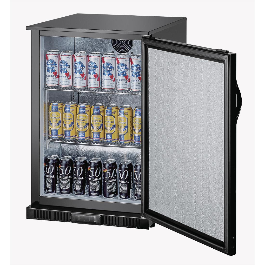 Polar G-Series Back Bar Cooler with Single Solid Hinged Door Black - 850mm GE997-A
