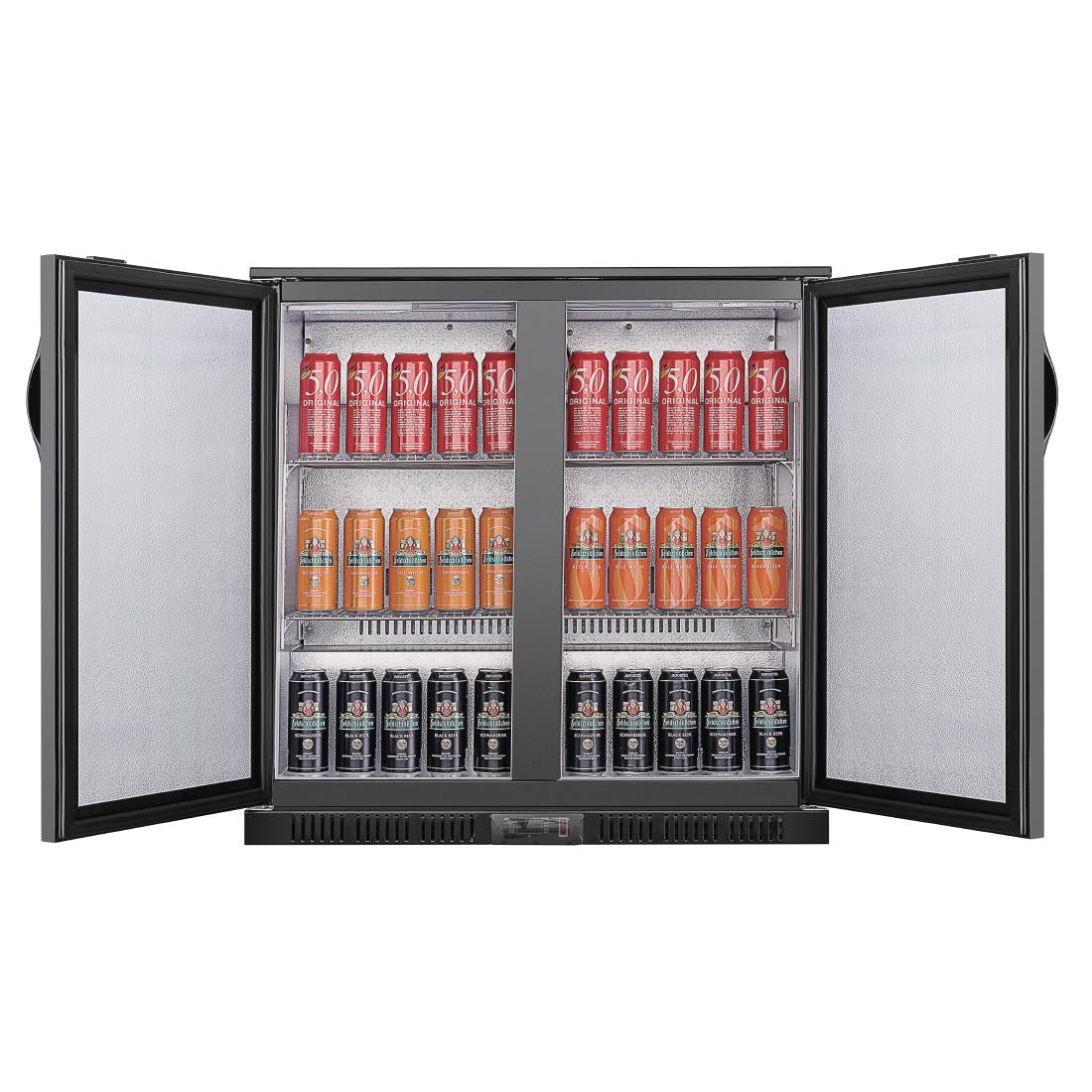 Polar G-Series Back Bar Cooler with Double Solid Hinged Doors Black - 850mm GE998-A