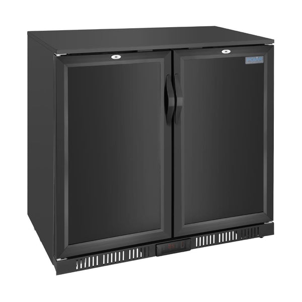 Polar G-Series Back Bar Cooler with Double Solid Hinged Doors Black - 850mm GE998-A