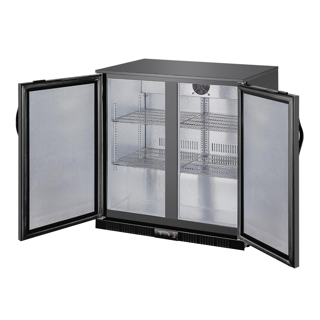 Polar G-Series Back Bar Cooler with Double Solid Hinged Doors Black - 850mm GE998-A