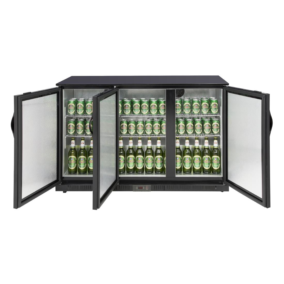 Polar G-Series Back Bar Cooler with Triple Solid Hinged Doors Black - 850mm GE999-A