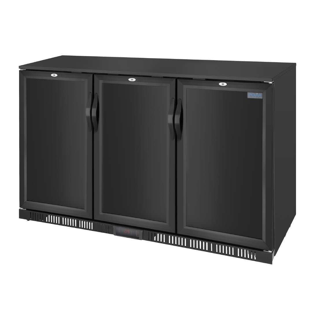 Polar G-Series Back Bar Cooler with Triple Solid Hinged Doors Black - 850mm GE999-A