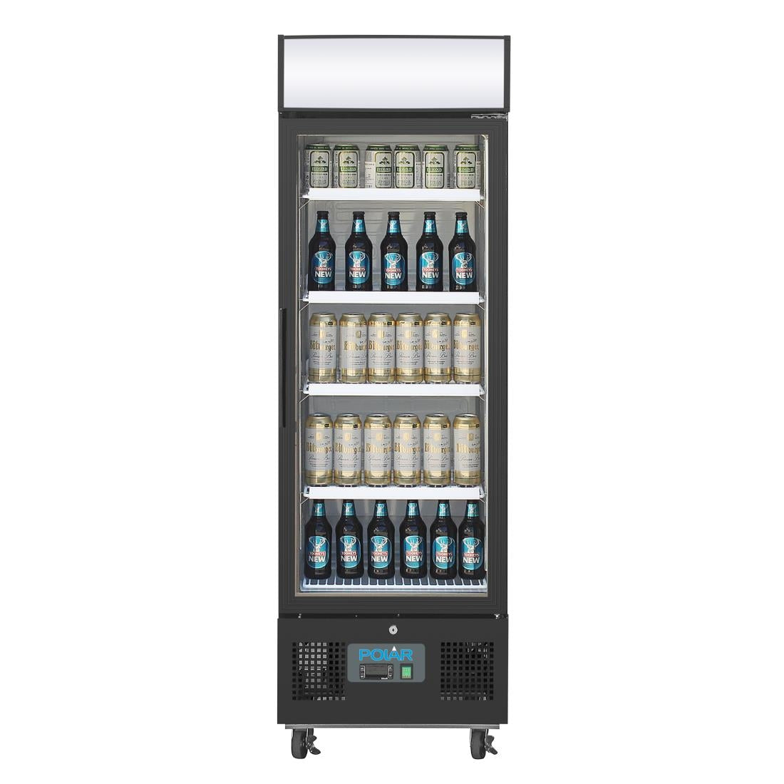 Polar G-Series Upright Display Fridge Black - 218Ltr