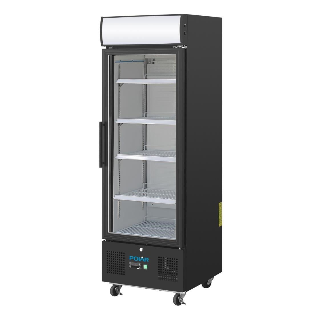 Polar G-Series Upright Display Fridge Black - 218Ltr