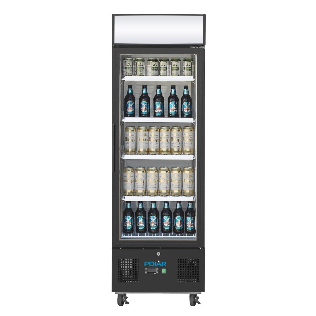 Polar G-Series Upright Display Fridge Black - 218Ltr