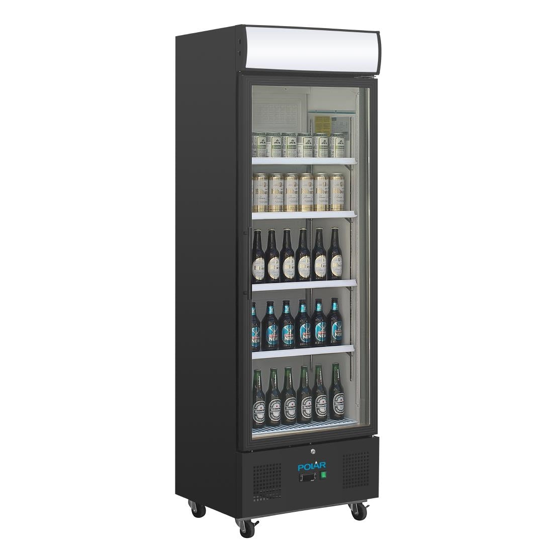 Polar G-Series Upright Display Fridge Black - 368Ltr