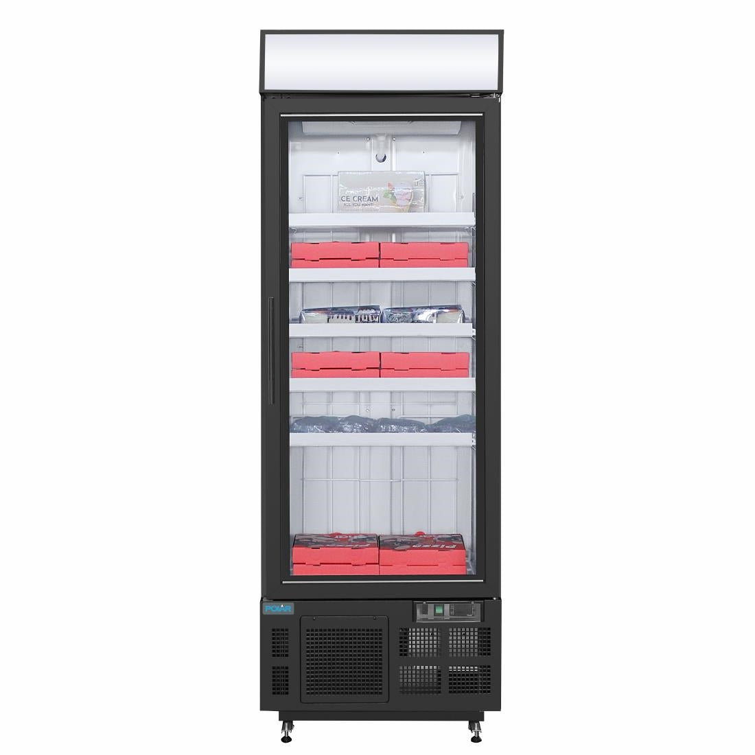 Polar G-Series Upright Display Freezer Black - 412Ltr