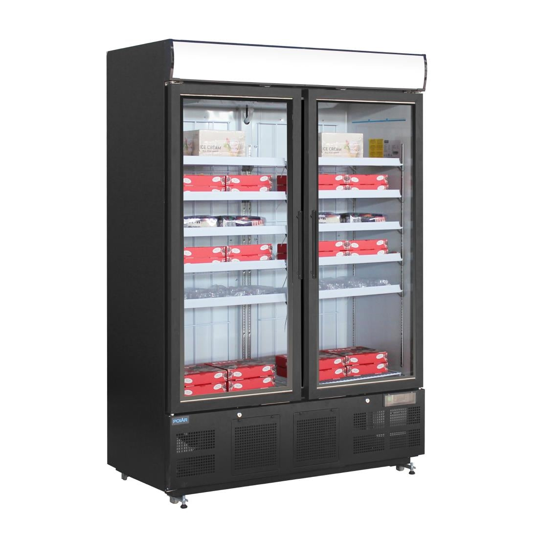 Polar G-Series Upright Display Freezer Black - 920Ltr