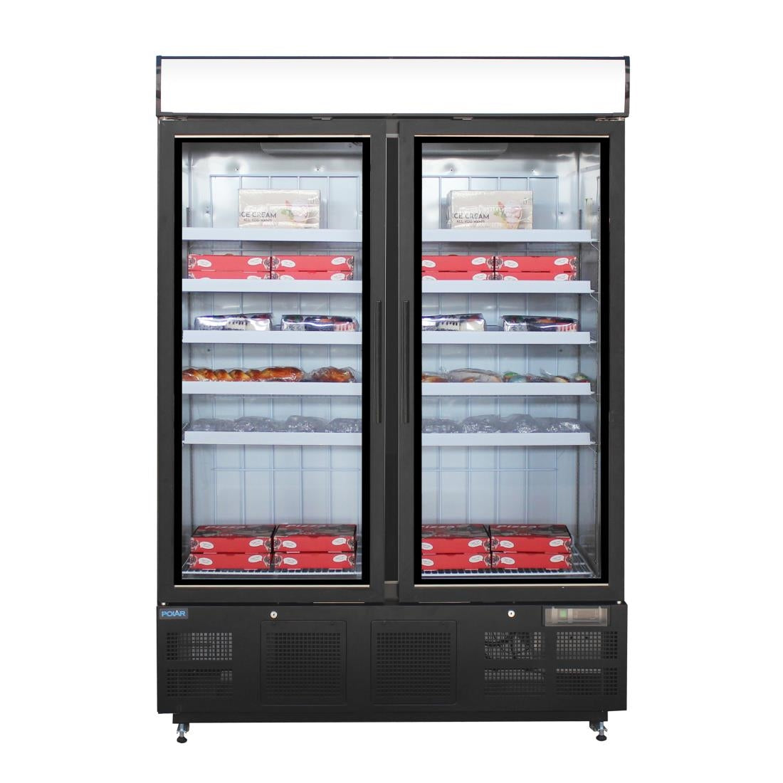 Polar G-Series Upright Display Freezer Black - 920Ltr