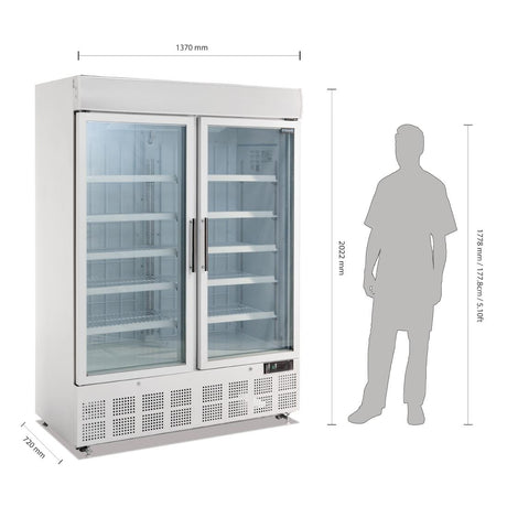 Polar G-Series Upright Display Freezer White - 920Ltr - GH507-A