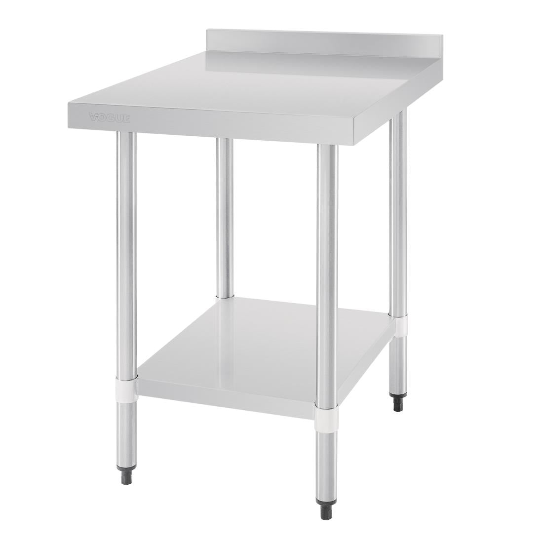 Vogue Table with Upstand St/St - 600x700x900mm 23 1/2x27 1/2x35 1/2" GJ505