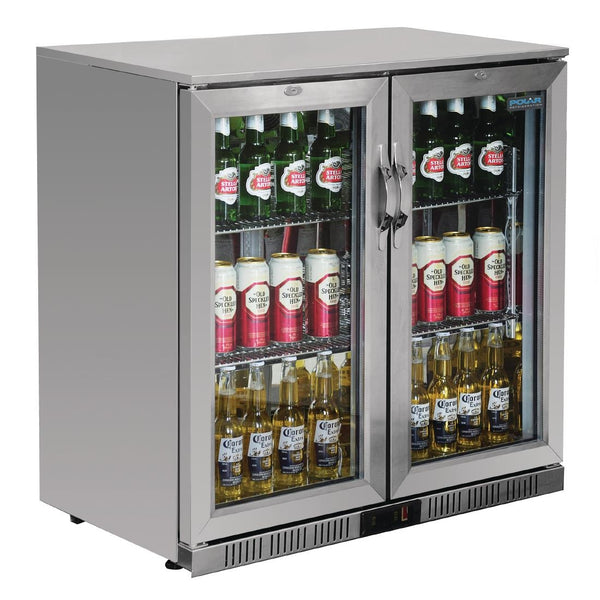 Polar G-Series Back Bar Cooler with Hinged Doors Stainless Steel - 208Ltr GL008-A