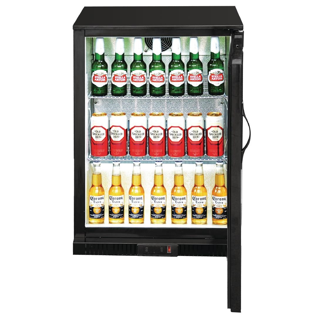 Polar G-Series Back Bar Cooler with Single Solid Hinged Door Black - 850mm GE997-A