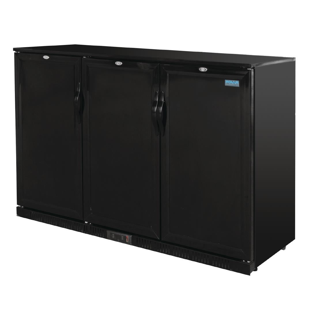 Polar G-Series Back Bar Cooler with Triple Solid Hinged Doors Black - 900mm GL017-A