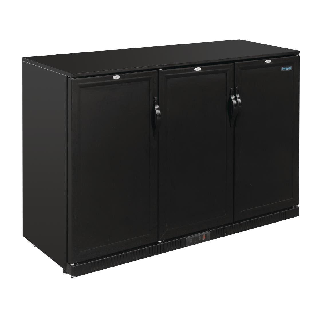 Polar G-Series Back Bar Cooler with Triple Solid Hinged Doors Black - 900mm GL017-A