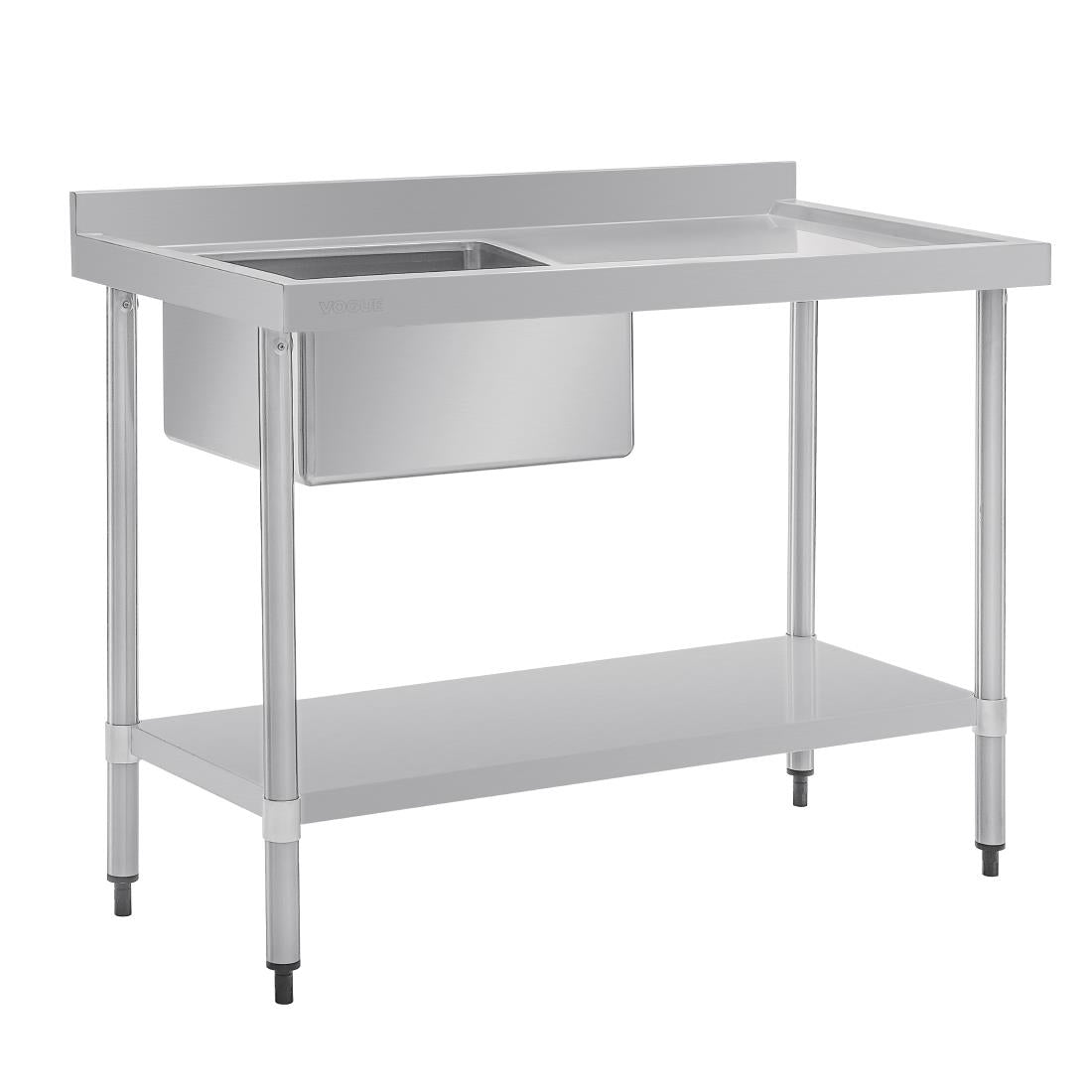 Vogue Single Bowl Sink R/H Drainer - 1200mm (90mm Drain) HC903