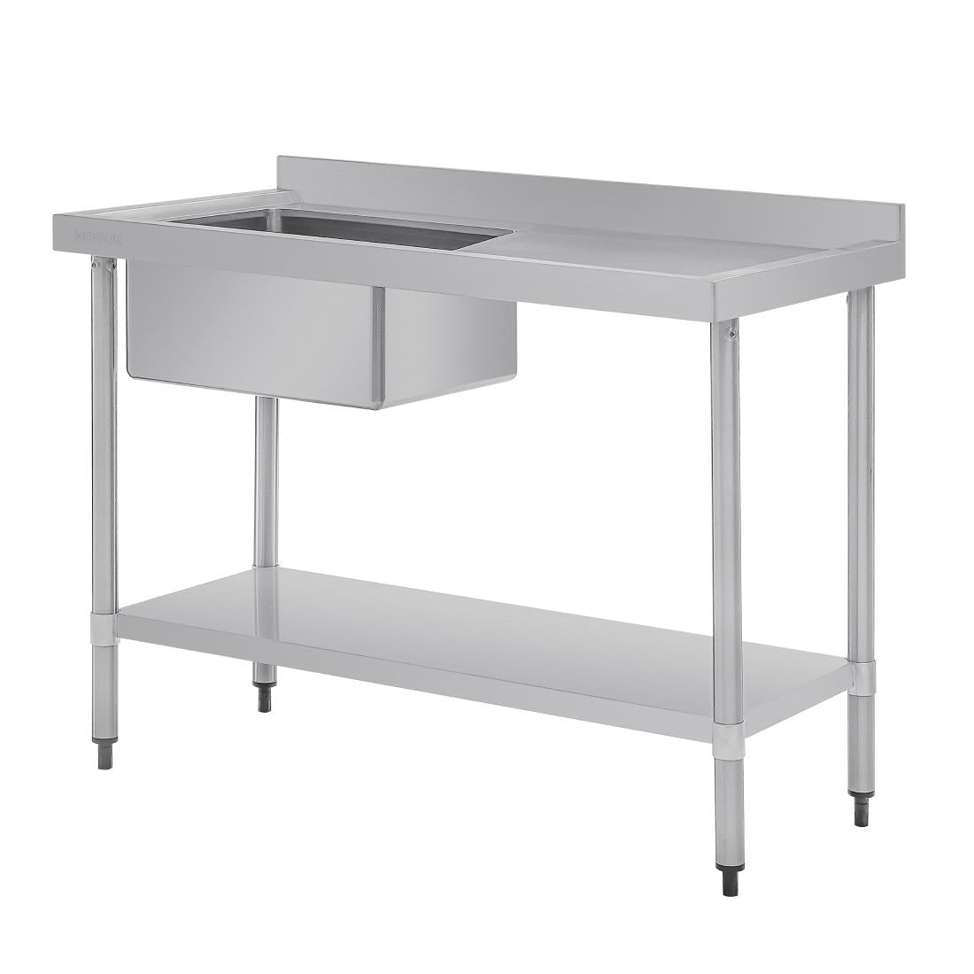 Vogue Single Bowl Sink R/H Drainer - 1200mm (90mm Drain) HC903