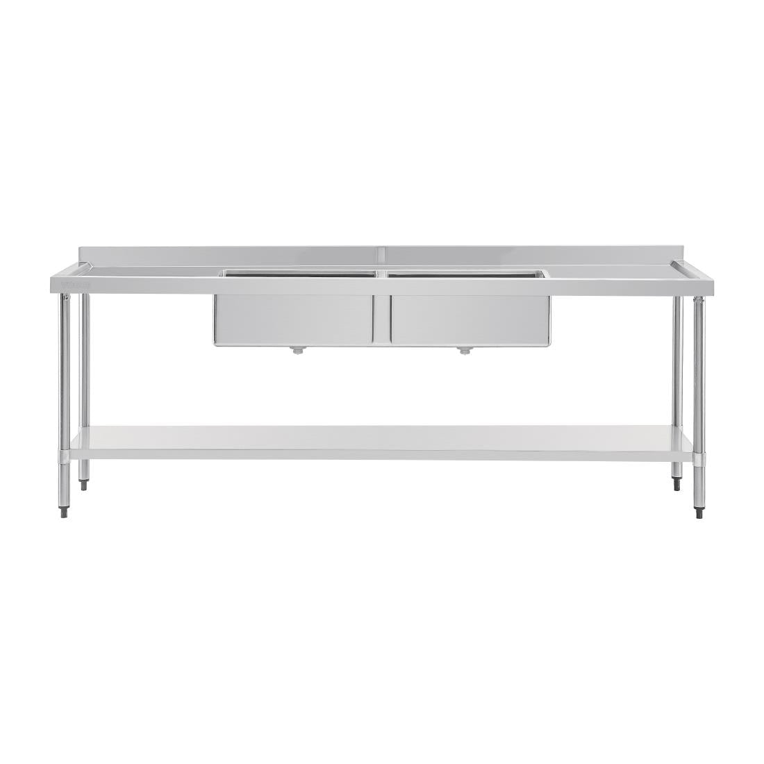 Vogue Double Bowl Sink Double Drainer - 2400mm (90mm Drain) HC909