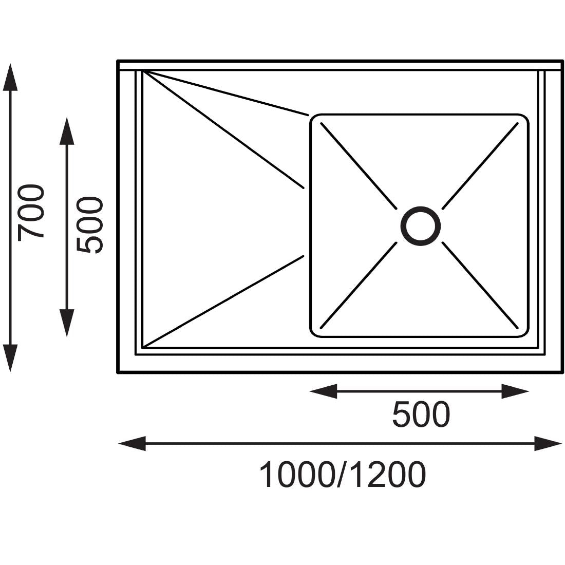 Vogue Single Bowl Sink L/H Drainer - 1000mm x 700mm (90mm Drain) HC913