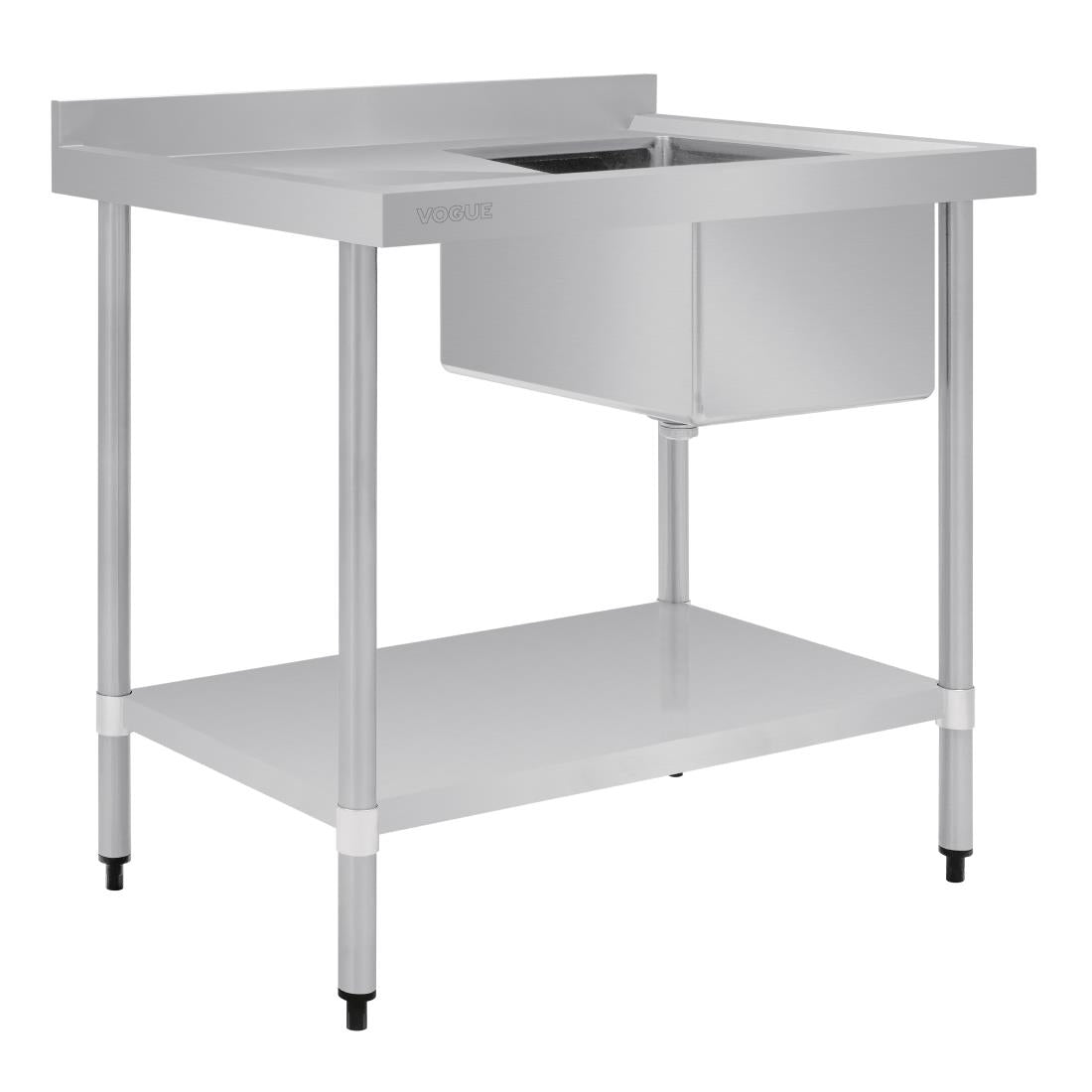 Vogue Single Bowl Sink L/H Drainer - 1000mm x 700mm (90mm Drain) HC913