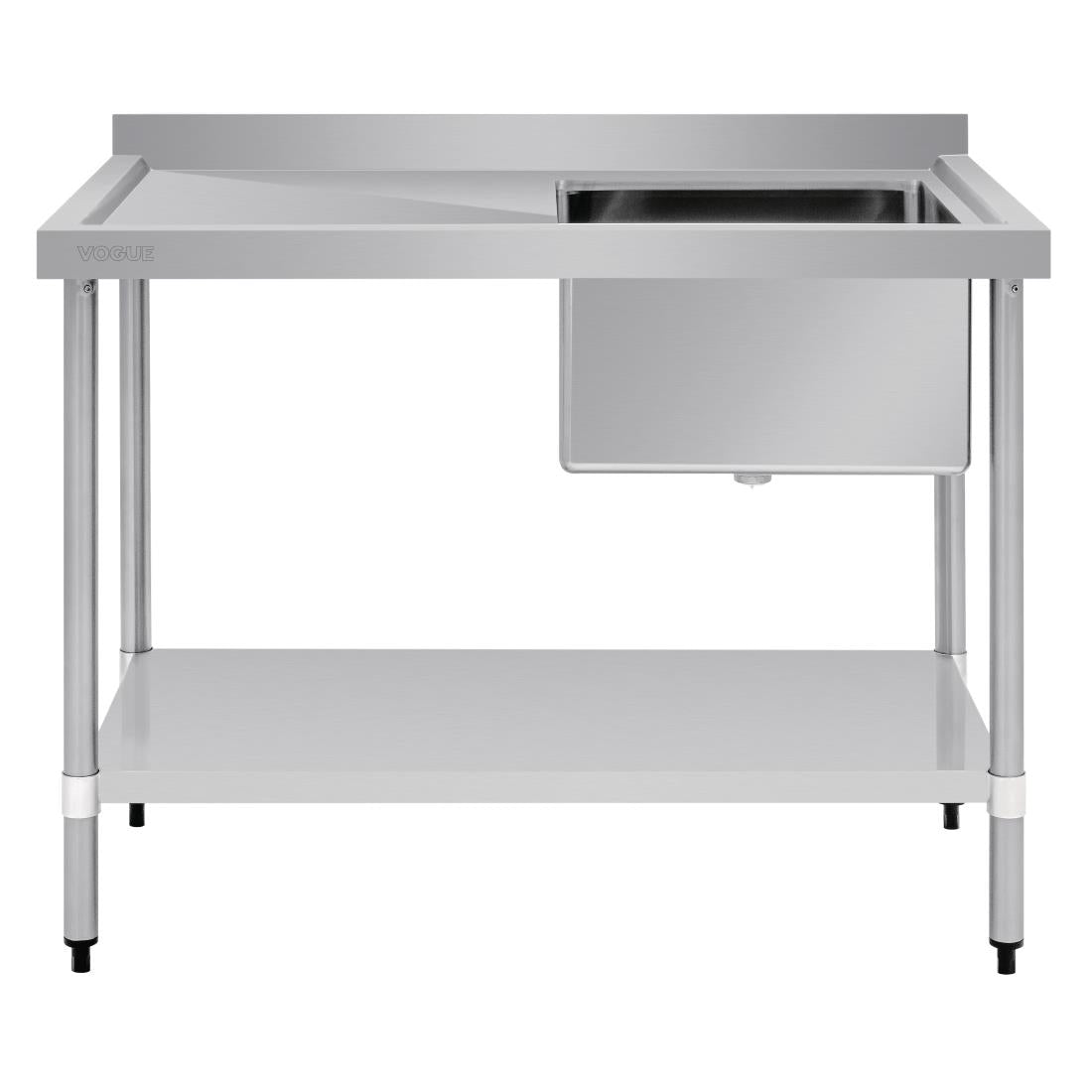 Vogue Single Bowl Sink L/H Drainer - 1200mm x700mm (90mm Drain) HC914