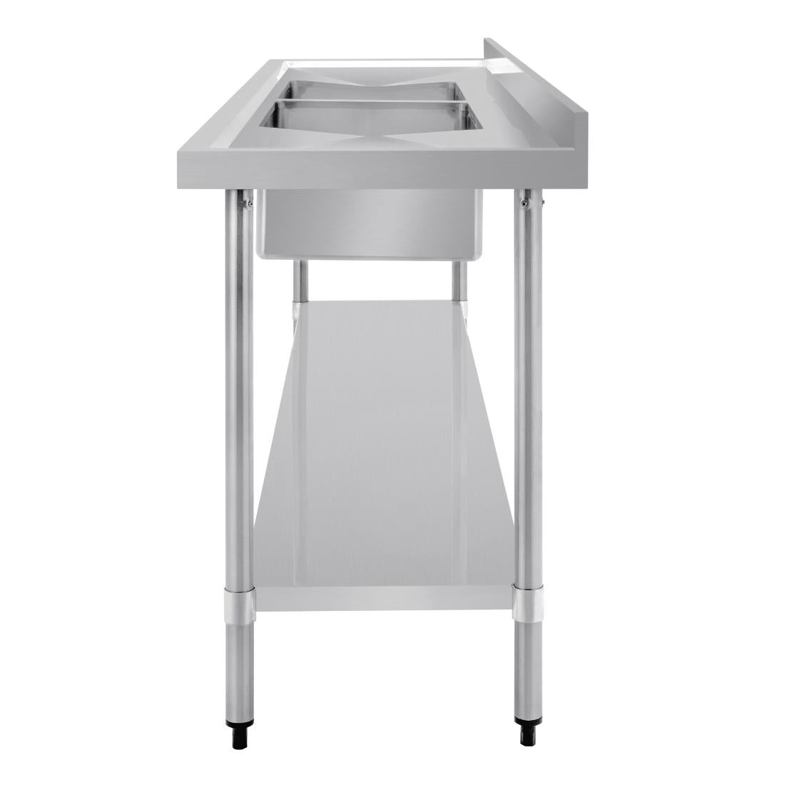 Vogue Double Bowl Sink Double Drainer - 2400mm x 700mm (90mm Drain) HC921