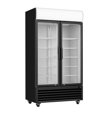 Thermaster Colourbond Upright Beverage Fridge 2 Doors Black - LG-1000BP