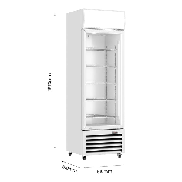 Thermaster Single Glass Door Colourbond Upright Drink Fridge - LG-370P
