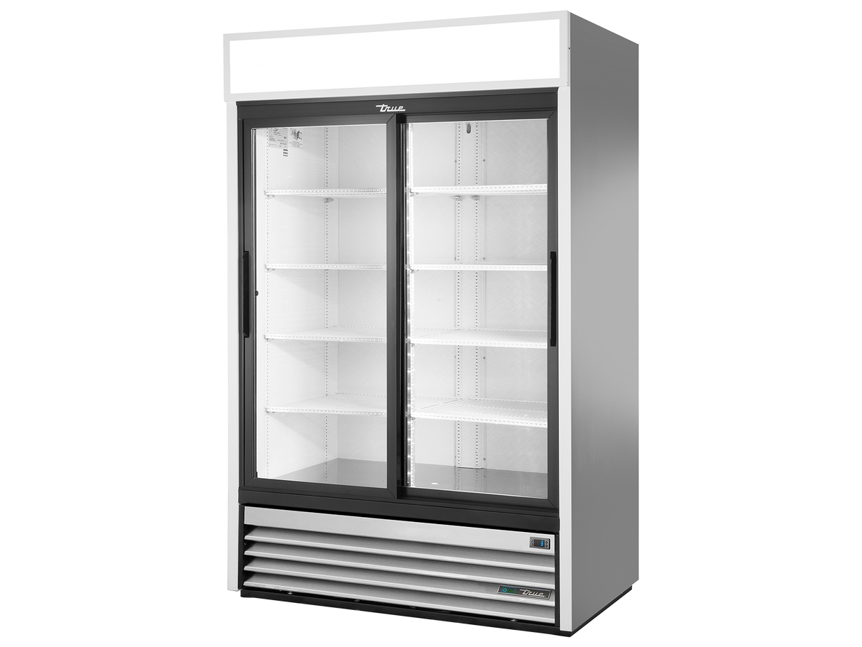 True Refrigeration Upright Retail Merchandiser Refrigerator 2 Full Glass Slide Doors
- GDM-47-HC-LD
