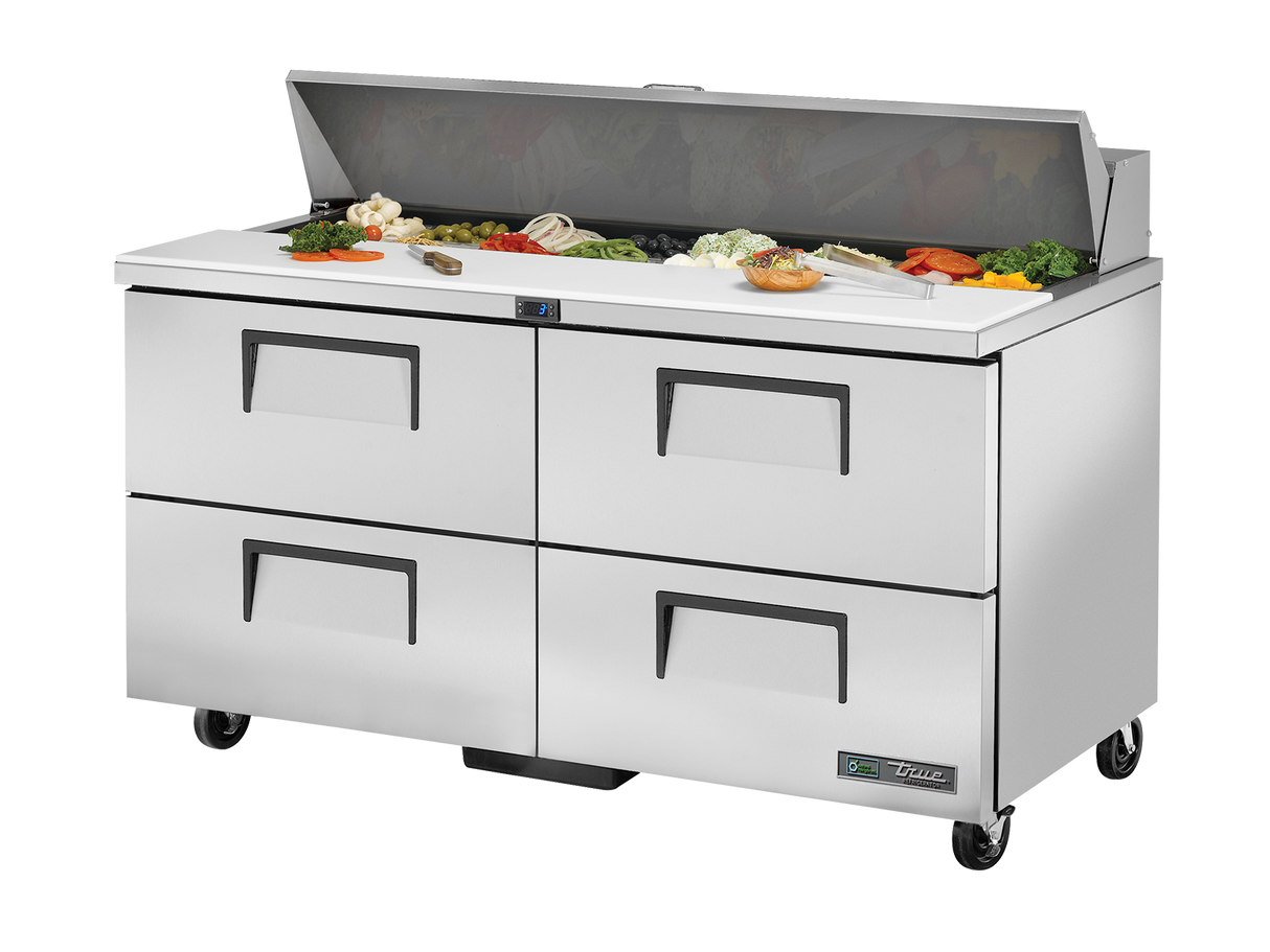 True Refrigeration Prep Table 16x 1/6 Top Pans 4 Drawers - TSSU-60-16D-4-HC