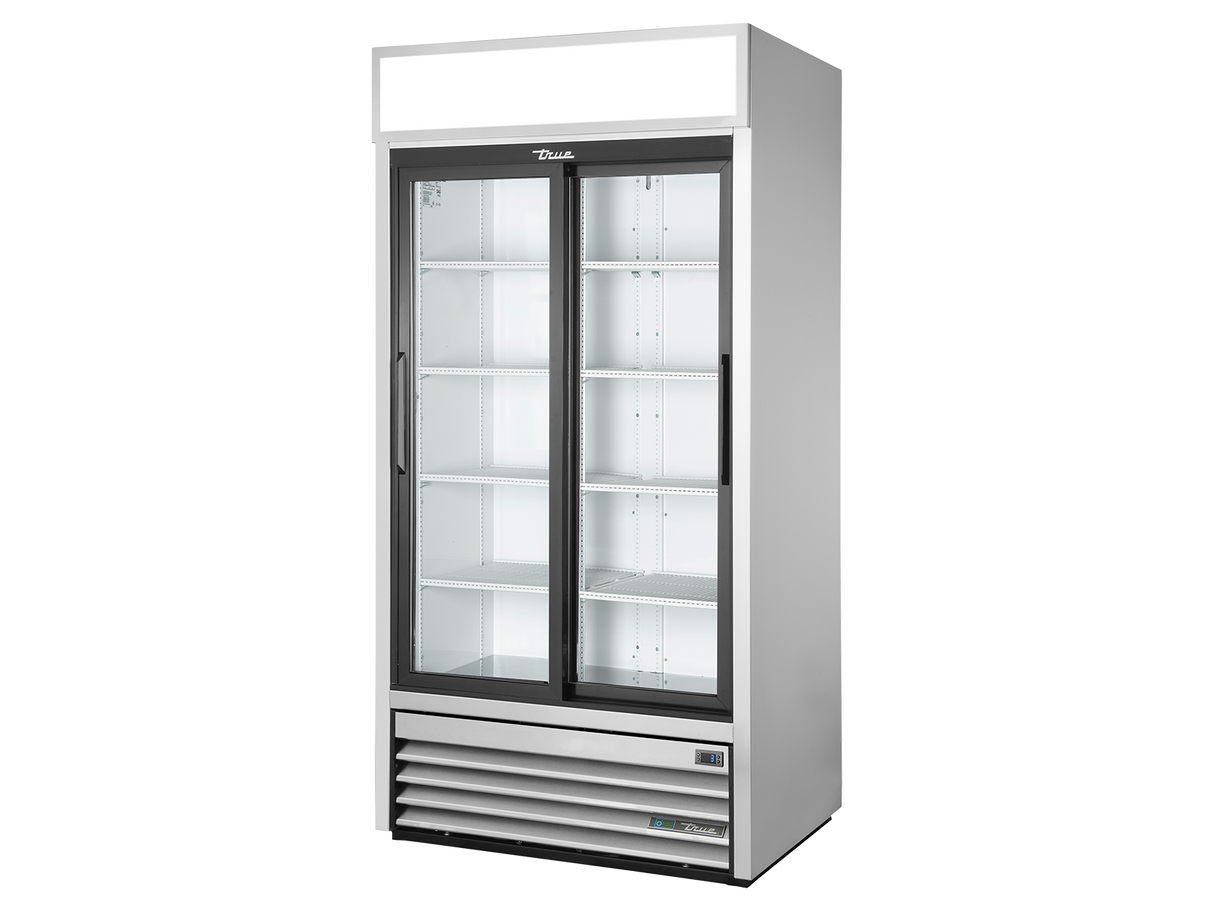 True Refrigeration Upright Retail Merchandiser Refrigerator 2 Full Glass Slide Doors - GDM-33-HC-LD