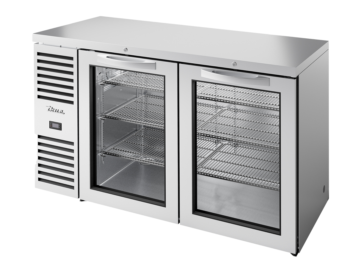 True Refrigeration Bar Refrigerator Stainless Steel Ext 2 Glass Swing Doors - TBR60-RISZ1-L-S-GG-2