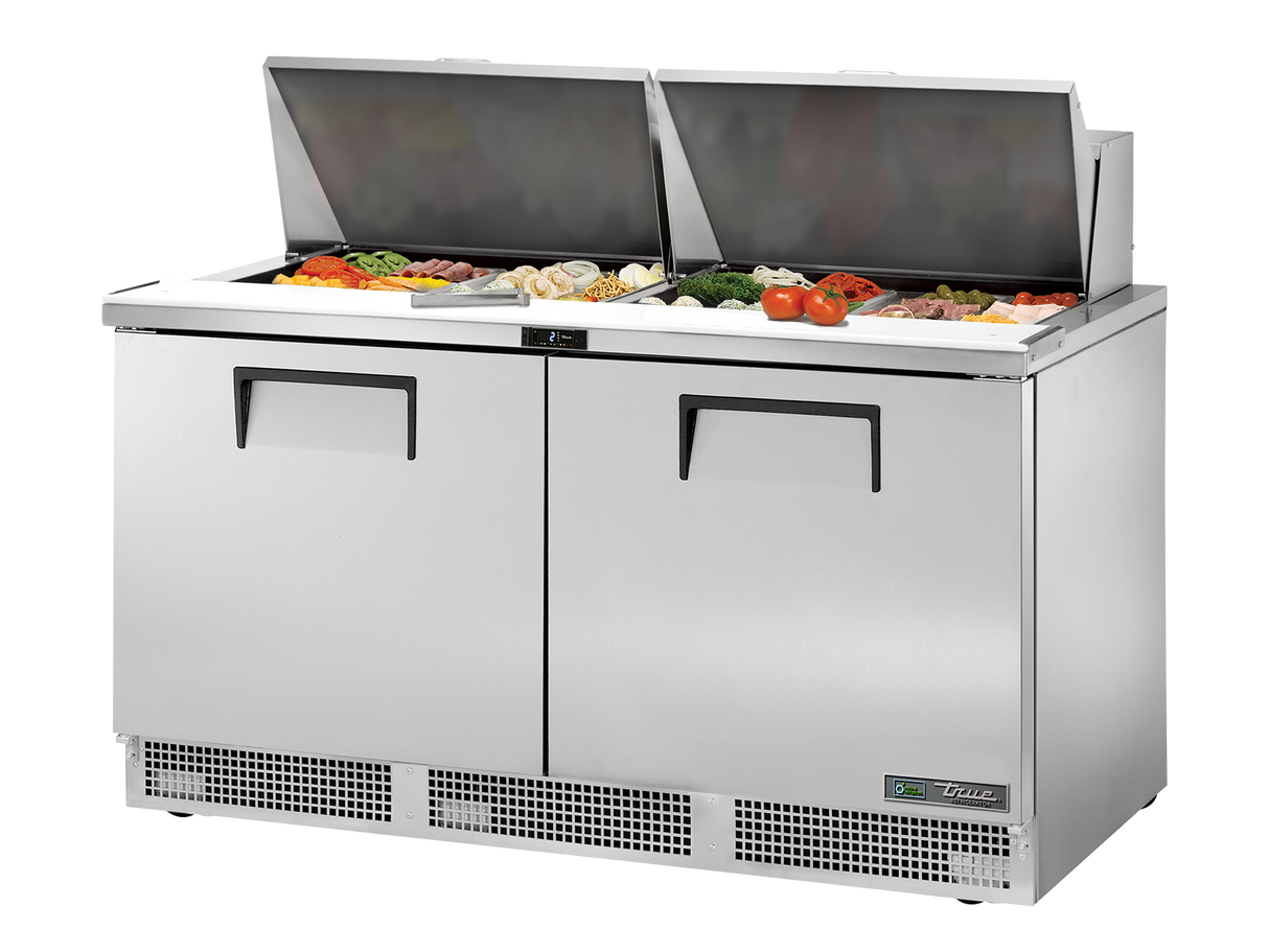 True Refrigeration Prep Table 24x 1/6 Top Pans 2 Solid Swing Doors - TFP-64-24M-HC