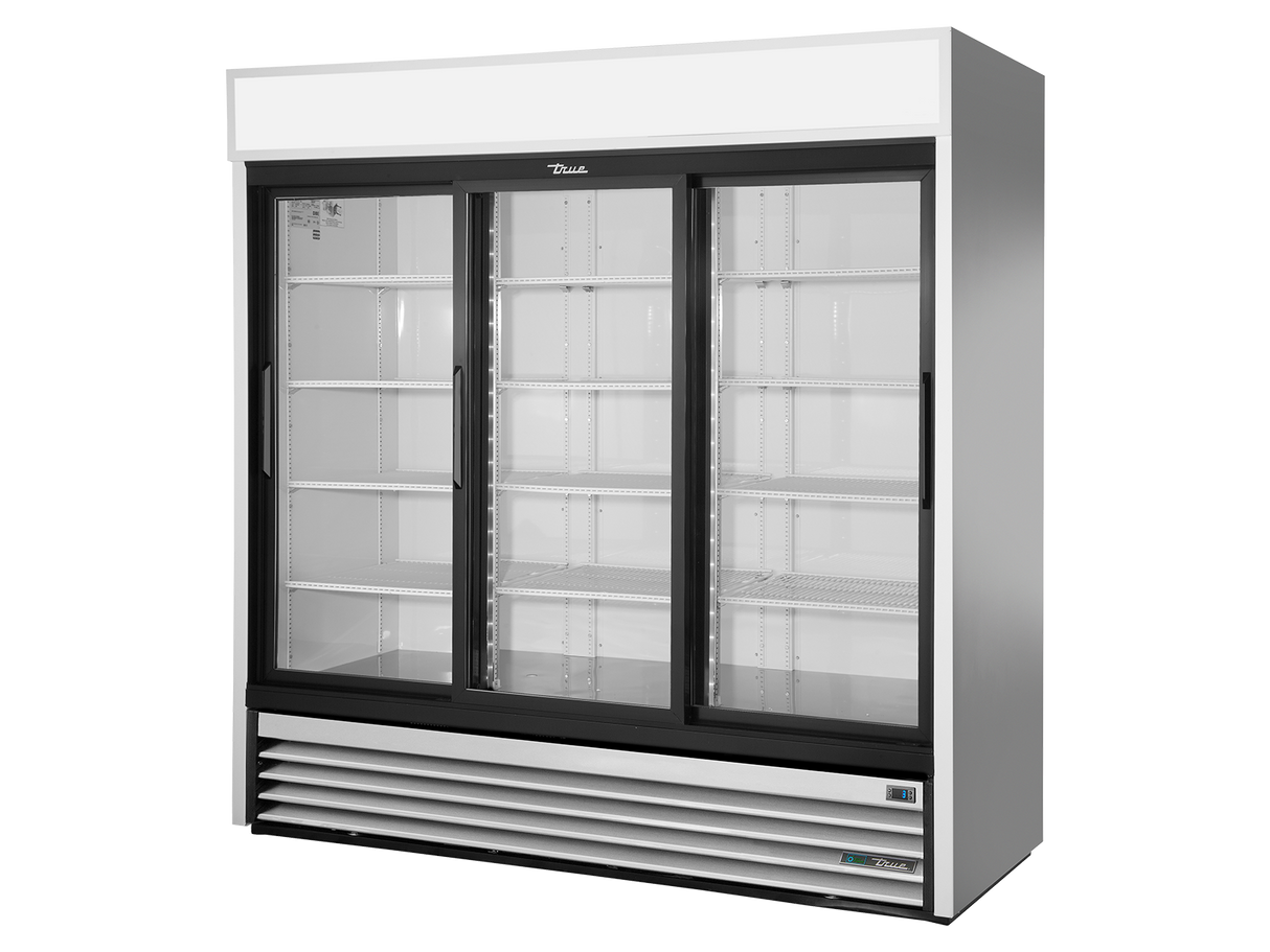 True Refrigeration Three Slide Door Refrigerator with LED Lighting - GDM-69-HC-LD