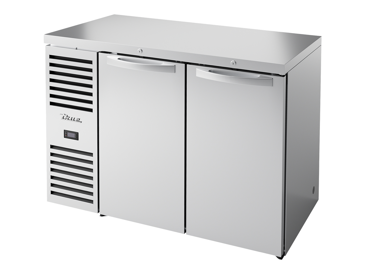 True Refrigeration Bar Refrigerator Stainless Steel Ext 2 Solid Swing Doors - TBR48-RISZ1-L-S-SS-2