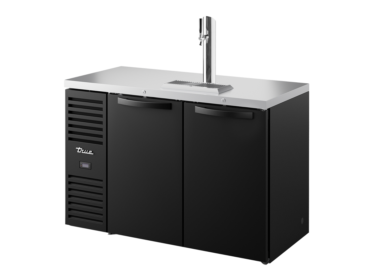 True Refrigeration Keg Chiller / Dispenser Black Ext 2 Solid Swing Doors - TDR52-RISZ1-L-B-SS-2