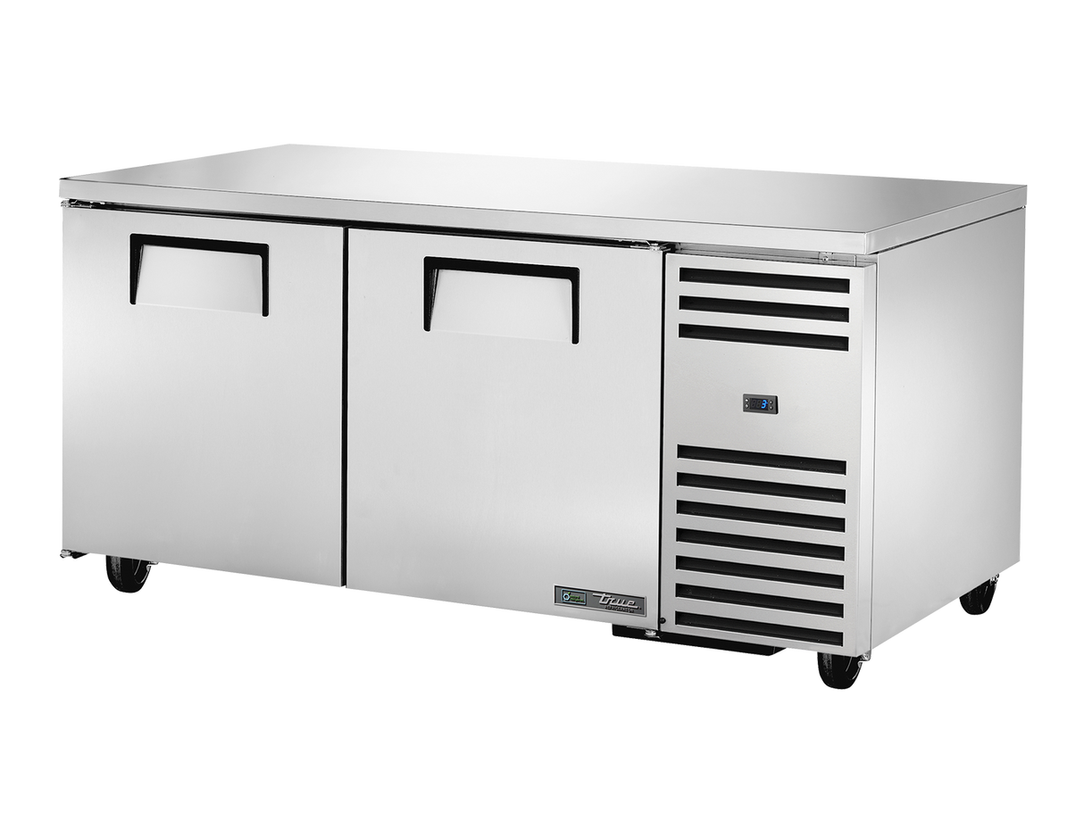 True Refrigeration Deep Undercounter Refrigerator 2 Solid Swing Doors - TUC-67-HC