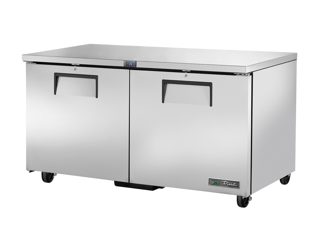 True Refrigeration Undercounter Foodservice Freezer, 2 Solid Swing Doors-TUC-60F-HC