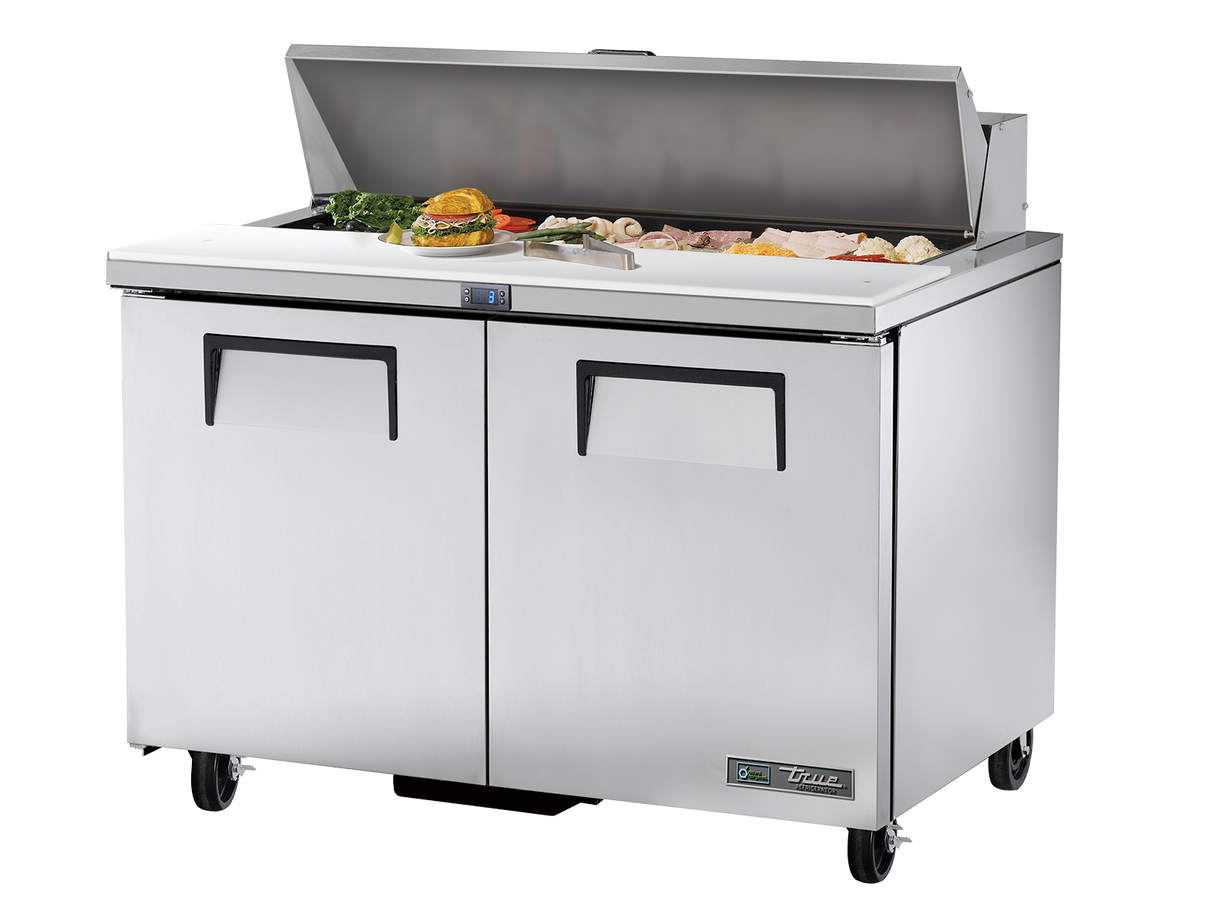 True Refrigeration Prep Table 12x 1/6 Top Pans 2 Solid Swing Doors - TSSU-48-12-HC