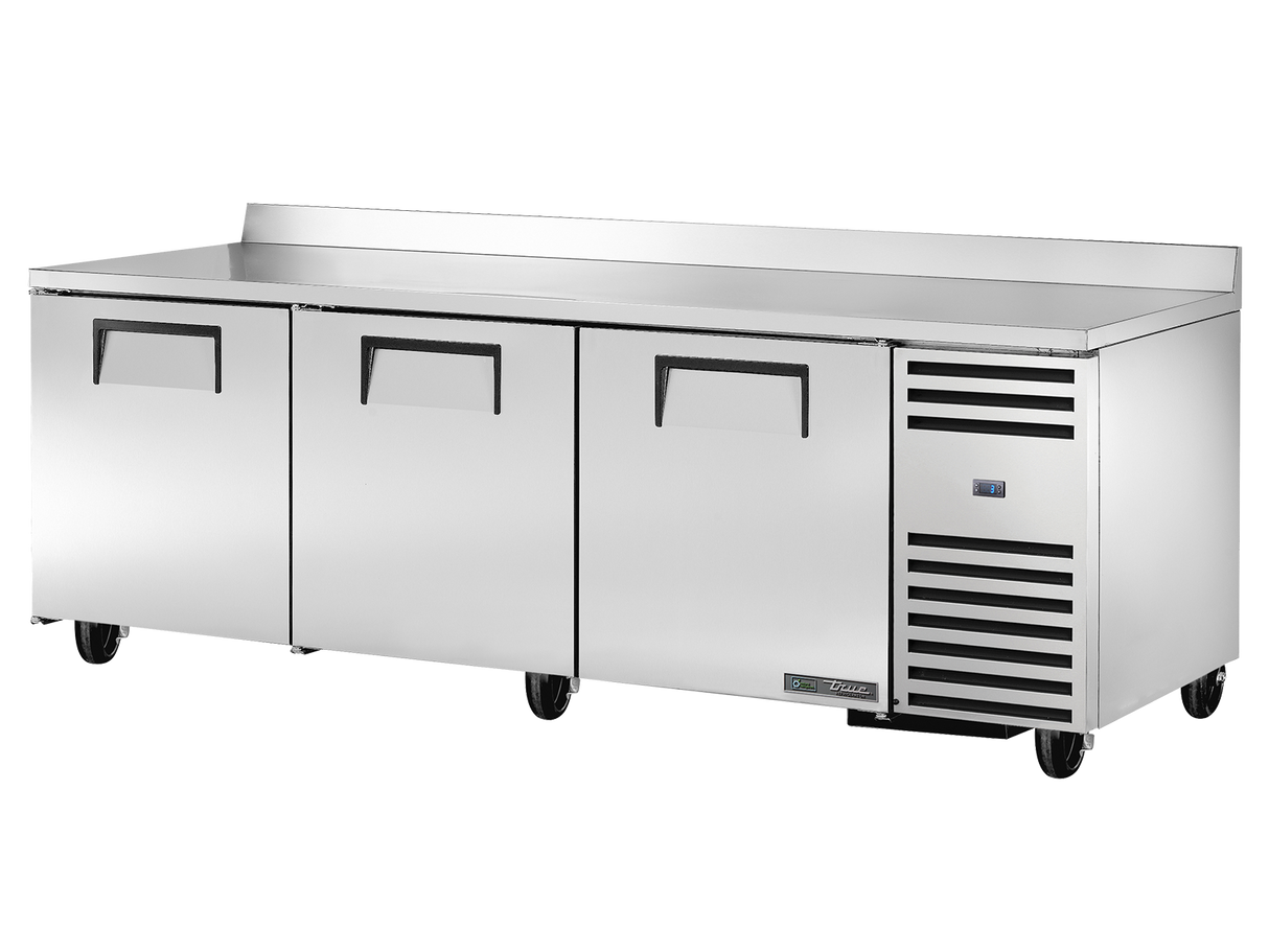 True Refrigeration Deep Worktop Counter Refrigerator 3 Solid Swing Doors - TWT-93-HC