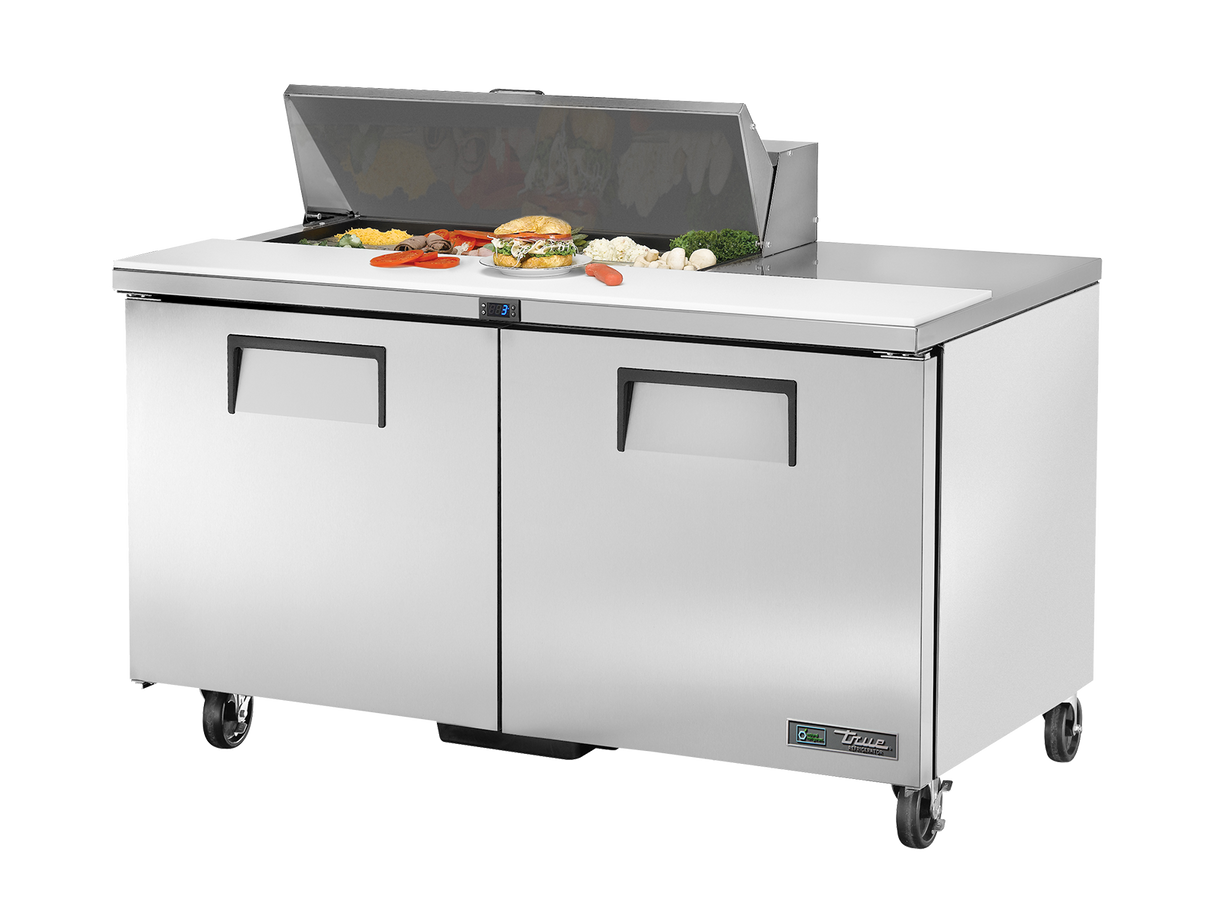 True Refrigeration Prep Table 10x 1/6 Top Pans 2 Solid Swing Doors - TSSU-60-10-HC